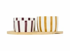 Aperoset Cheri Ø25cm - bamboe & porselein - multicolor