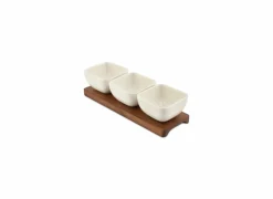 Aperoset Cucina 4-delig 25x8x6,5cm - stoneware - wit