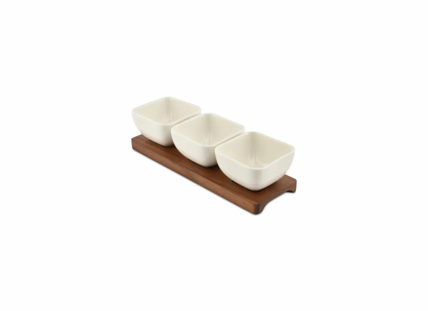 Aperoset Cucina 4-delig 25x8x6,5cm - stoneware - wit