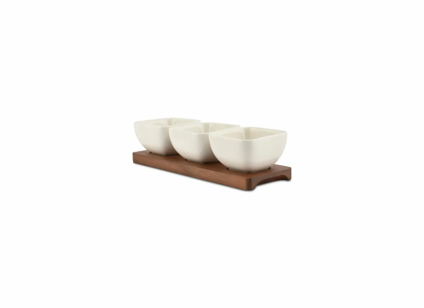 Aperoset Cucina 4-delig 25x8x6,5cm - stoneware - wit