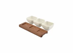 Aperoset Cucina 4-delig 25x8x6,5cm - stoneware - wit