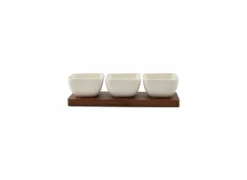 Aperoset Cucina 4-delig 25x8x6,5cm - stoneware - wit