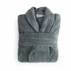 Badjas L flanel eucalyptus