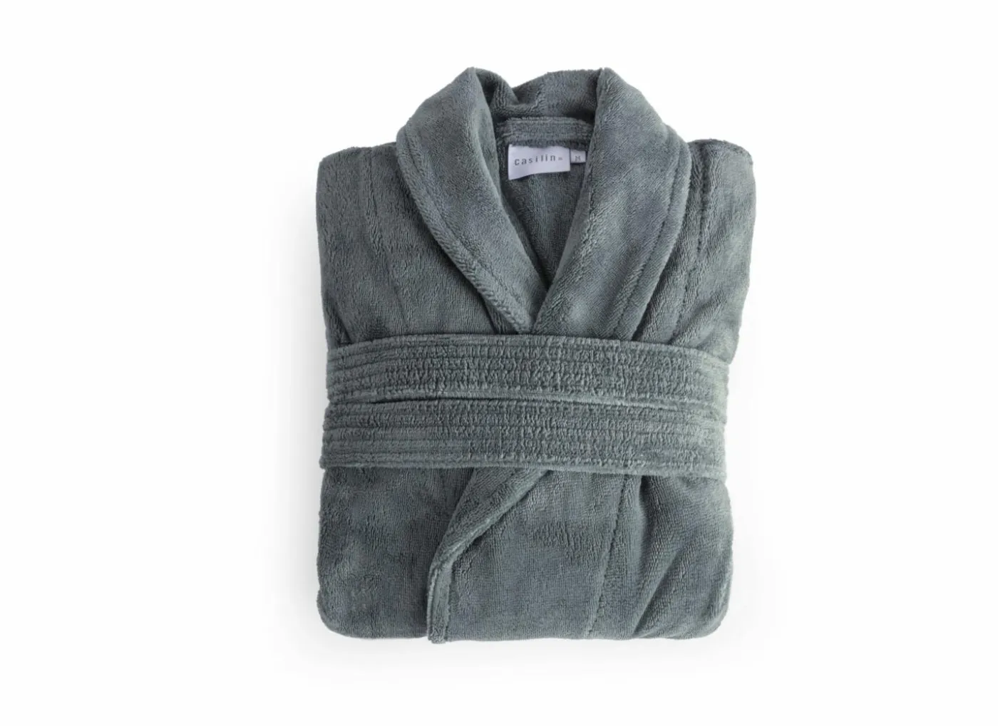 Badjas L flanel eucalyptus
