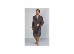 Badjas L flanel grey charcoal