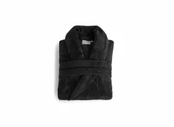 Badjas L flanel zwart