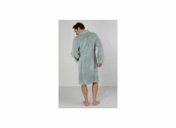 Badjas M flanel sea green