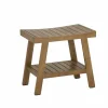 Badkruk 53x34x47cm - geschuurd teak - naturel