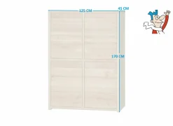Barkast Amarillo 125cm - eik massief & decor - naturel