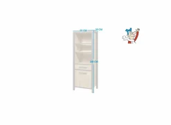 Barkast 69cm - decor - oranje teakhout & matzwart