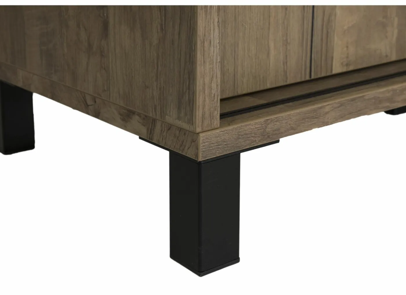 Barkast 122cm decor - old teak & matt black