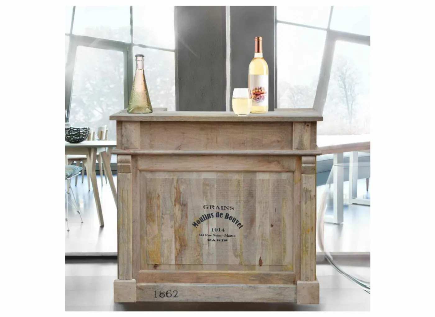 Barkast Djinn 120cm - mango massief - naturel