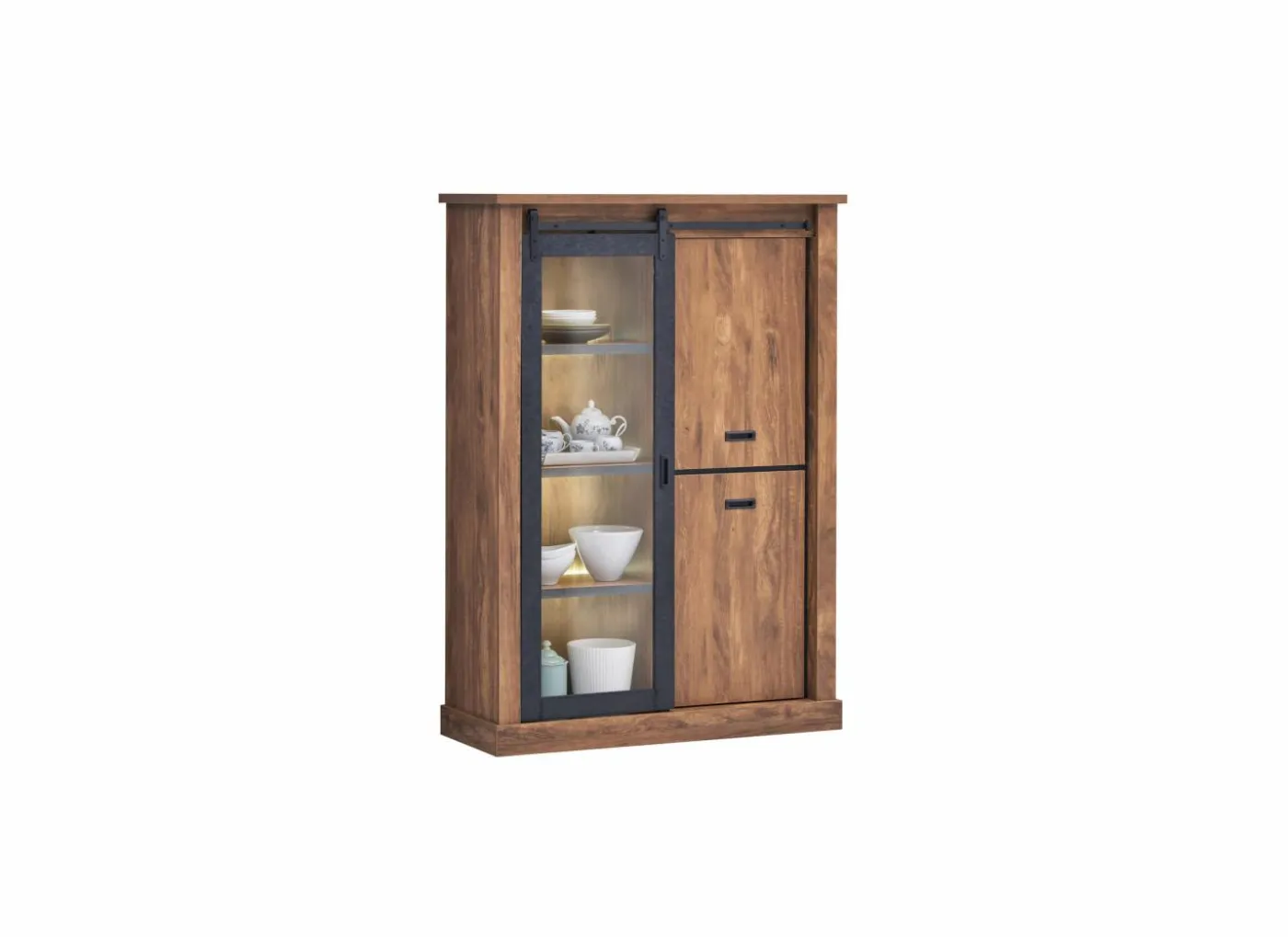 Barkast Elon 125cm - decor - acacia/zwart