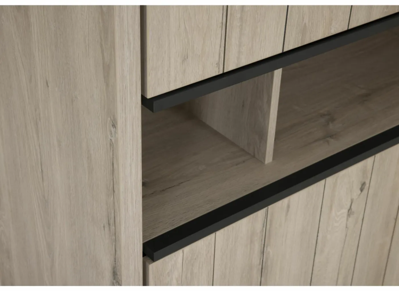 Barkast Lucca 140cm - decor - millenium eik/lichtgrijs
