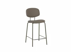 Barstoel Bistro ZH65cm - lederlook - donkerbrons/fango