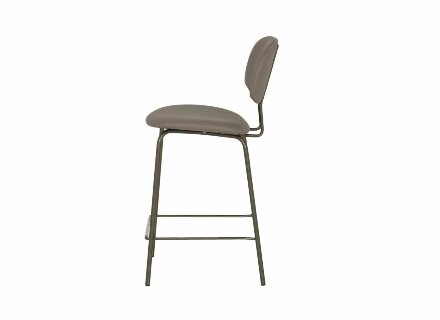 Barstoel Bistro ZH65cm - lederlook - donkerbrons/fango