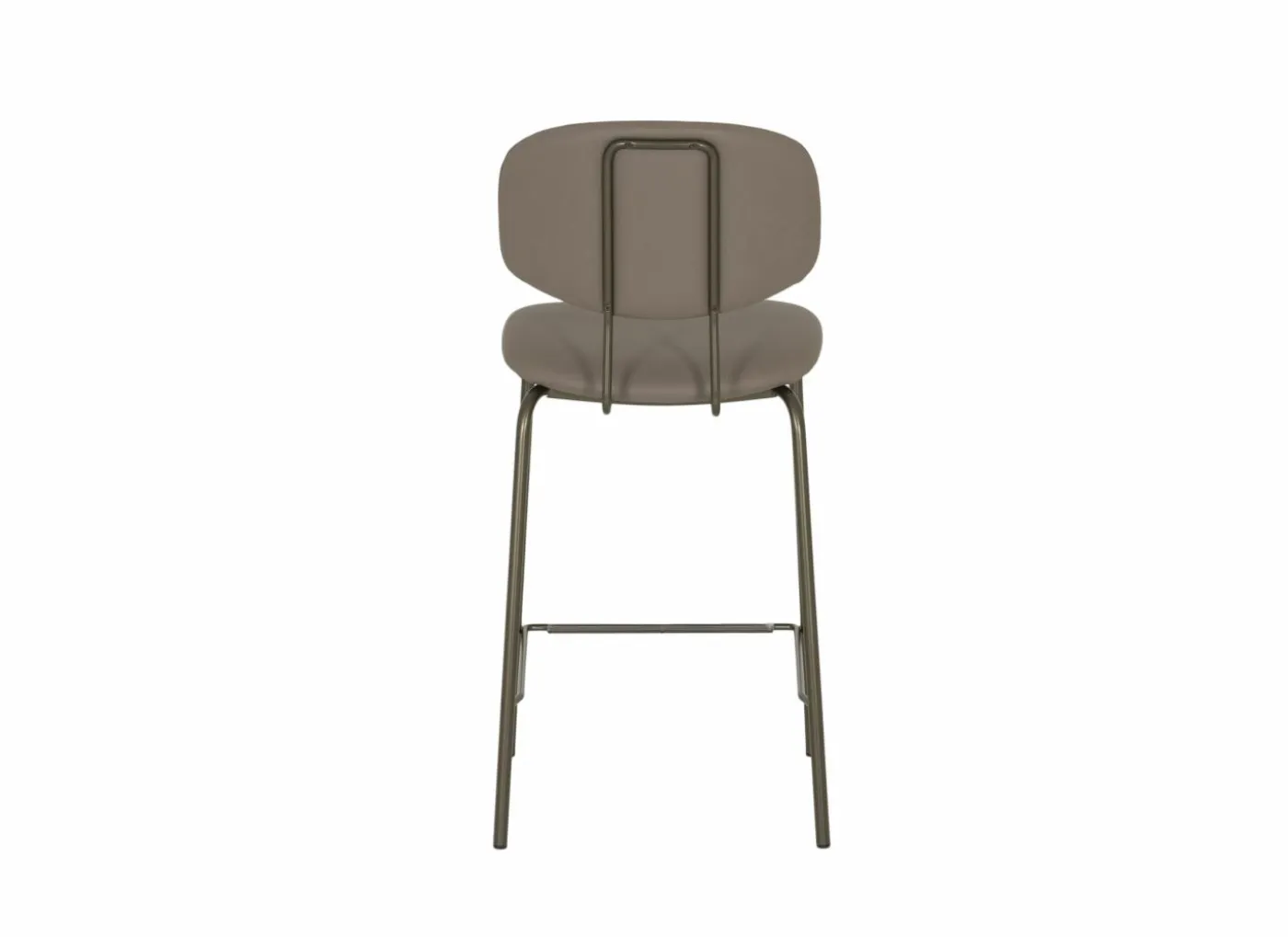 Barstoel Bistro ZH65cm - lederlook - donkerbrons/fango