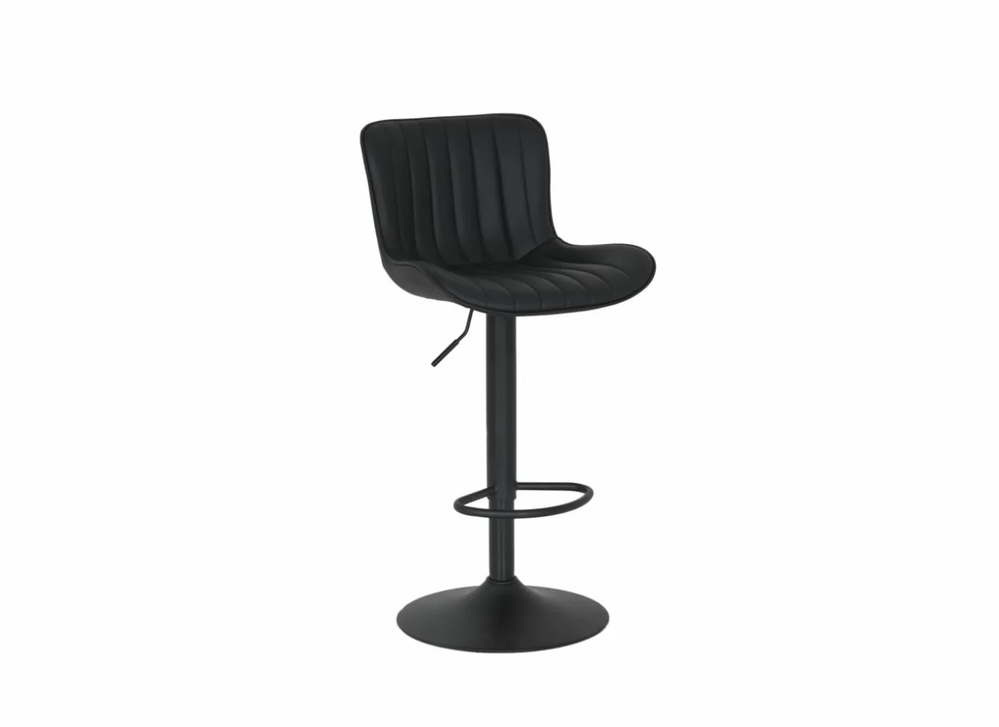 Barstoel Gigolo ZH58-83cm - lederlook - zwart