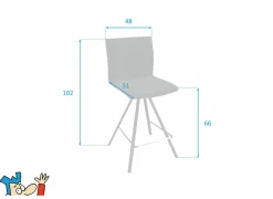 Barstoel Silva ZH66cm - kunststof - zwart