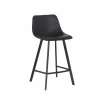 Barstoel Spartacus ZH65cm - lederlook - zwart