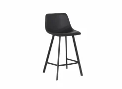 Barstoel Spartacus ZH65cm - lederlook - zwart