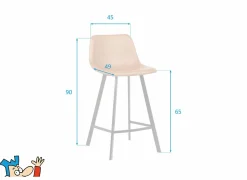 Barstoel Spartacus ZH65cm - lederlook - zwart