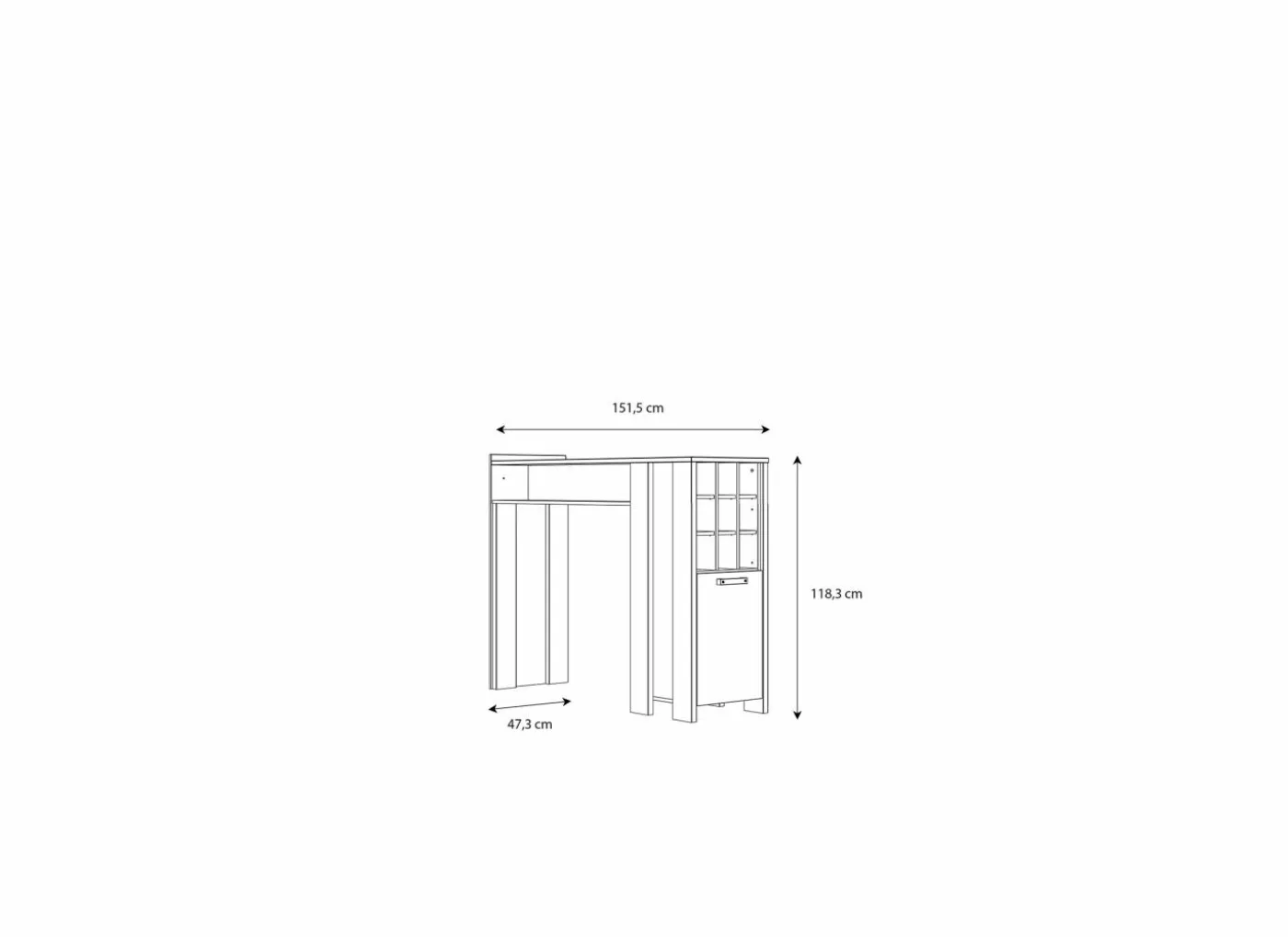 Bartafel Clif 152x47cm - decor - old wood & beton