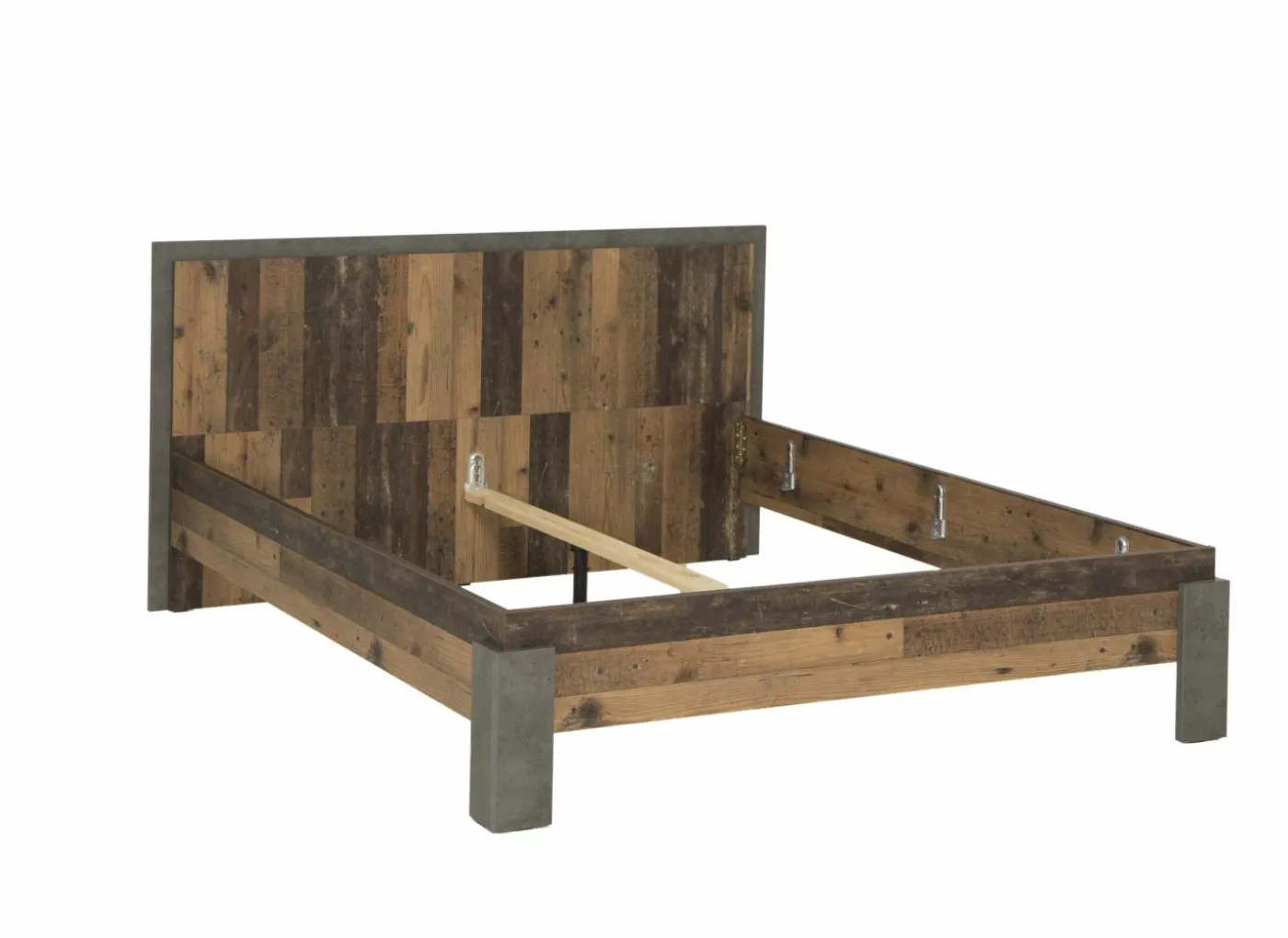 Bed Attaylar 180x200cm - decor - oldwood vintage & donkergrijs