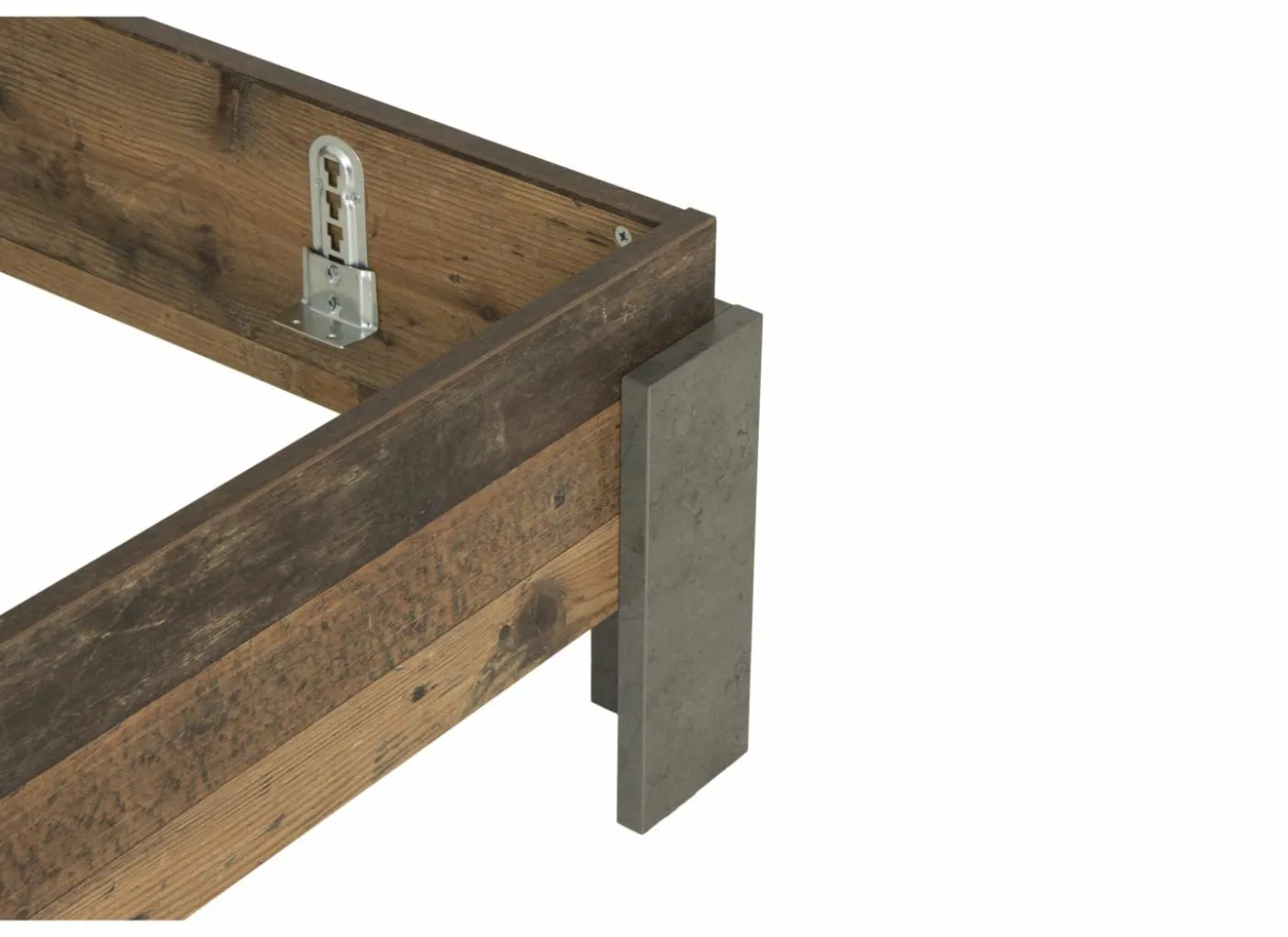 Bed Attaylar 180x200cm - decor - oldwood vintage & donkergrijs