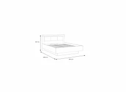 Bed Dalate 160x200cm - decor - kastanje eik & mat zwart met opbergruimte