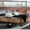 Bed Detroit II 160x200cm - decor - eik & zwart staal