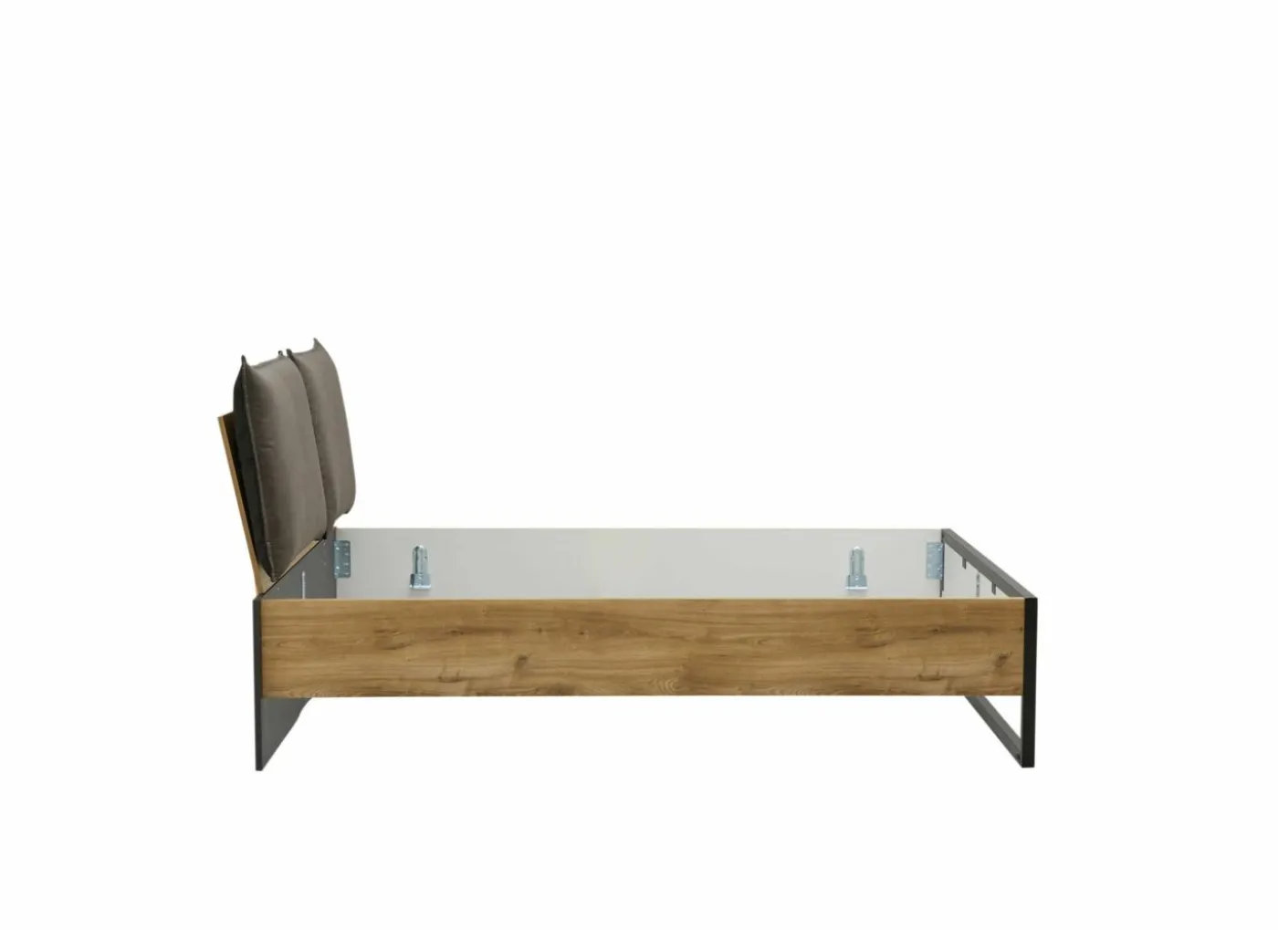 Bed Detroit II 160x200cm - decor - eik & zwart staal