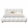 Bed Isola 140x200cm met opbergruimte - bouclé - wit