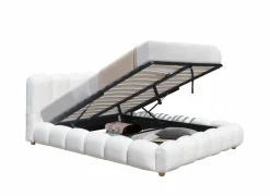 Bed Isola 160x200cm met opbergruimte - bouclé - wit