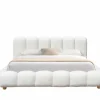 Bed Isola 180x200cm met opberguimte - bouclé - wit