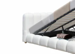 Bed Isola 180x200cm met opberguimte - bouclé - wit