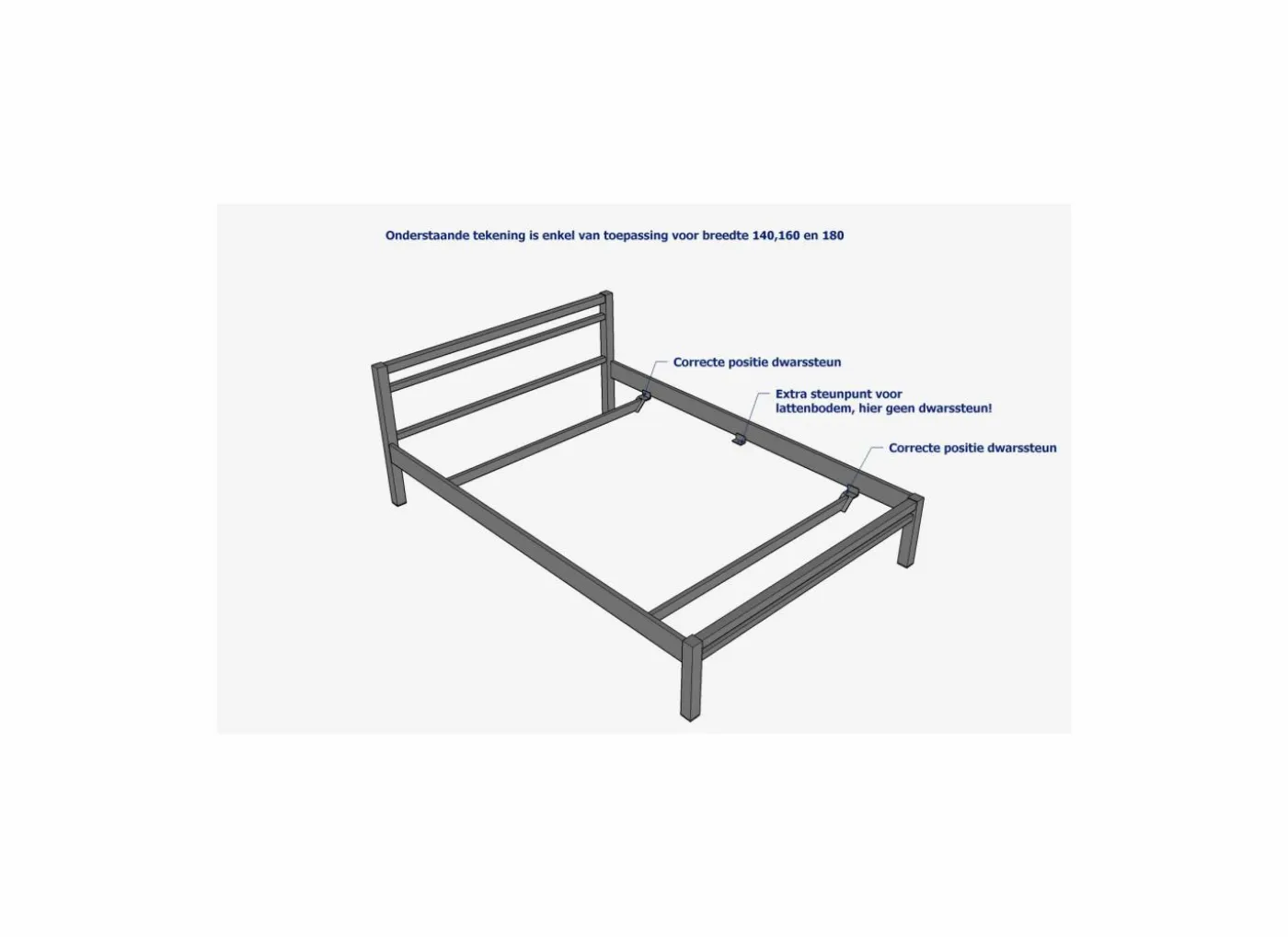 Bed King 180x200cm - metaal - mat antraciet