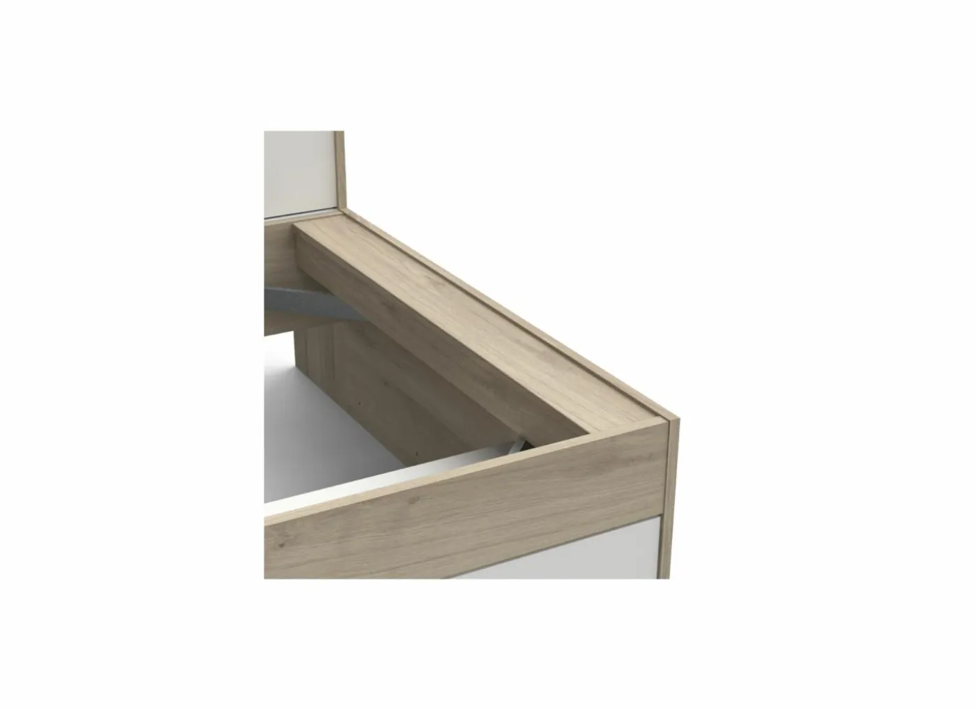Bed Life 90x190/200cm - decor - kronberg eik & wit met opbergruimte