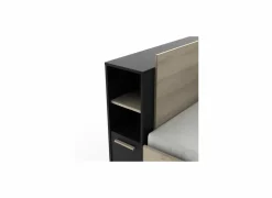 Bed Life 90x190/200cm - decor - kronberg eik & zwart met opbergruimte
