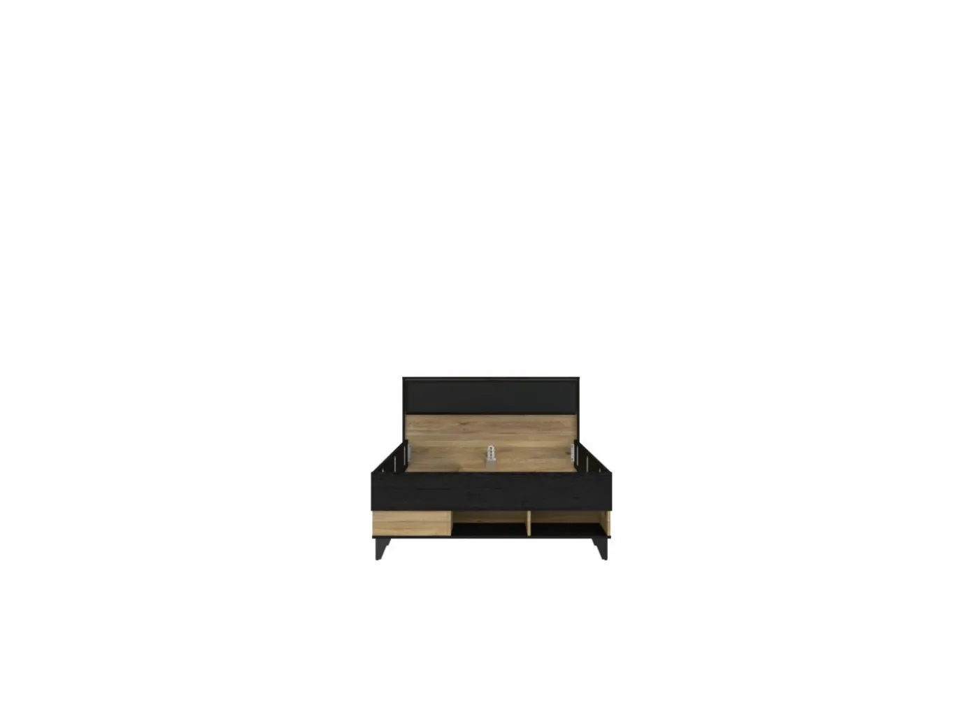 Bed Lya 120x200cm - decor - cabezone oak & mauvella oak met opbergruimte