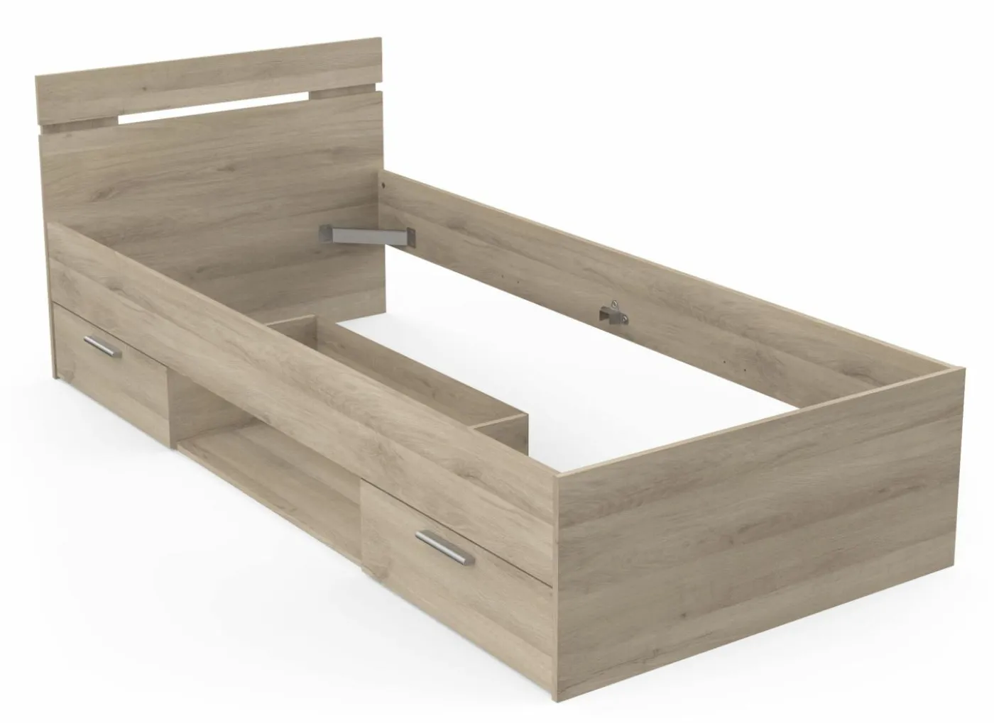 Bed Michigan 90x200cm - decor - kronberg eik met opbergruimte