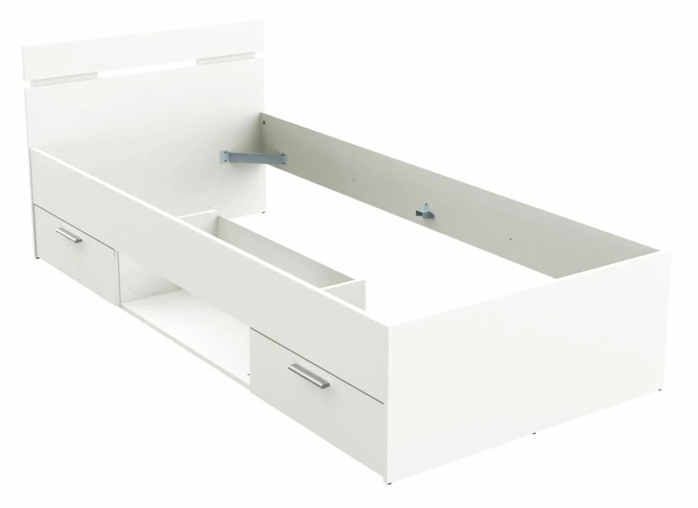 Bed Michigan 90x200cm - decor - wit met opbergruimte