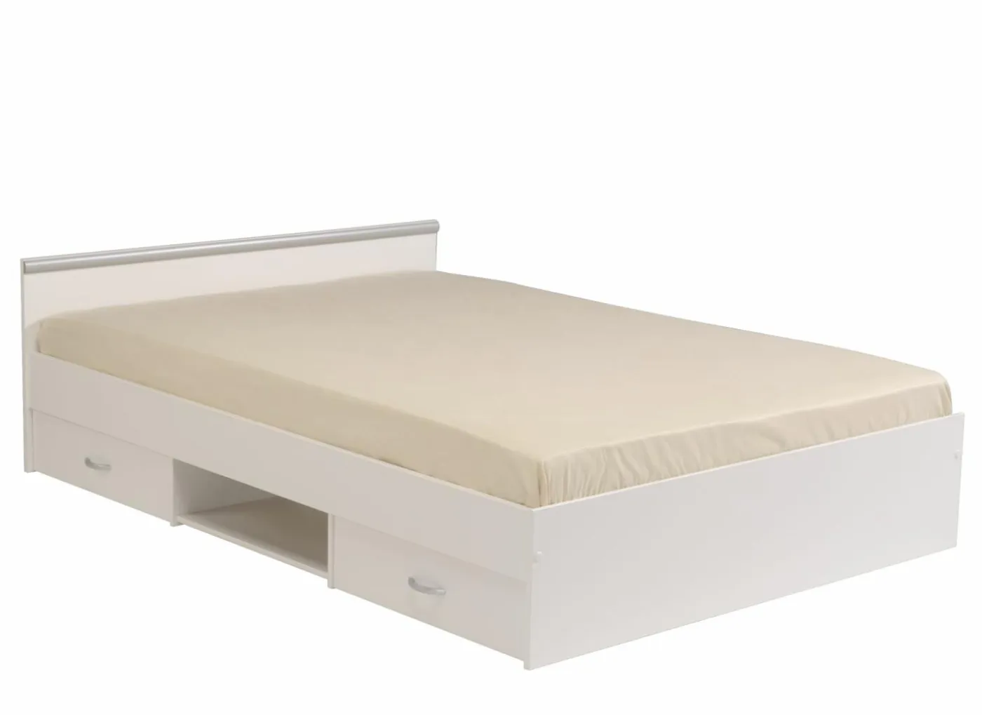 Bed Nashville 140x200cm - decor - wit met opbergruimte