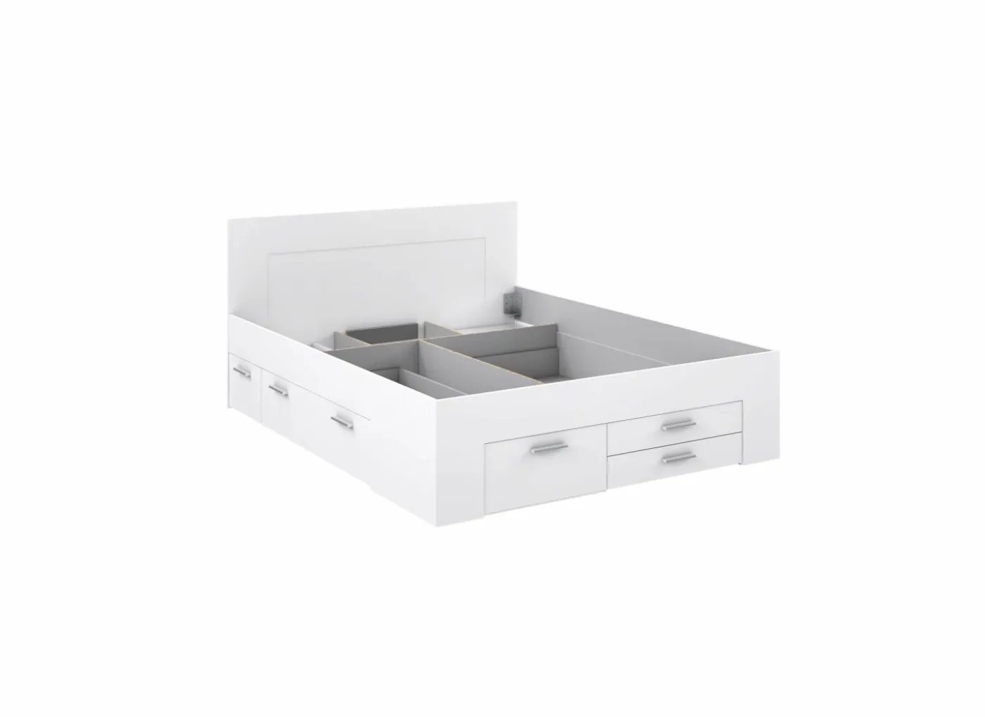 Bed Udine 160x200cm - decor - wit met opbergruimte