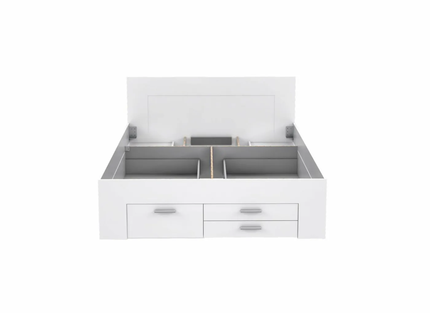 Bed Udine 160x200cm - decor - wit met opbergruimte