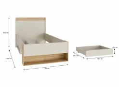 Bed Wexlin 90x200cm - decor - sand & mauvella oak