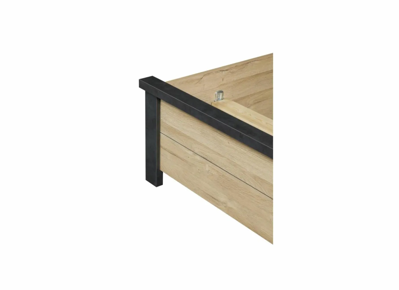 Bed 160x200cm - decor - Franse eik & nox met zijwanden