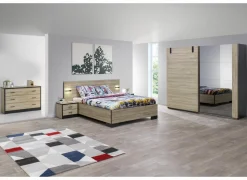 Bed 140x200cm - decor - Franse eik