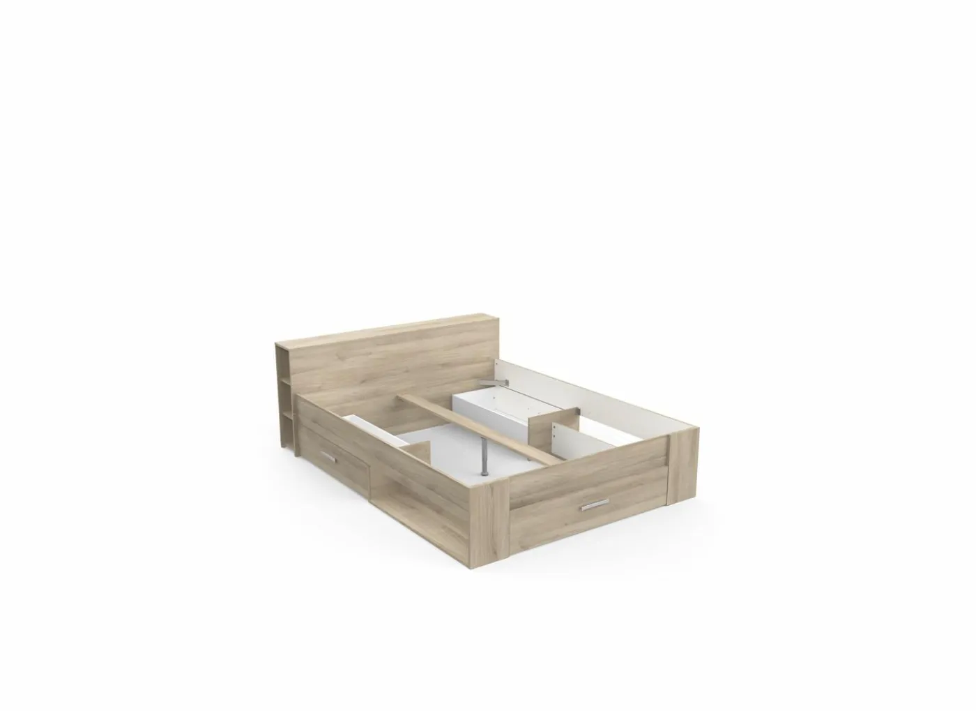 Bed 160x200cm - decor - kronberg eik met opbergruimte
