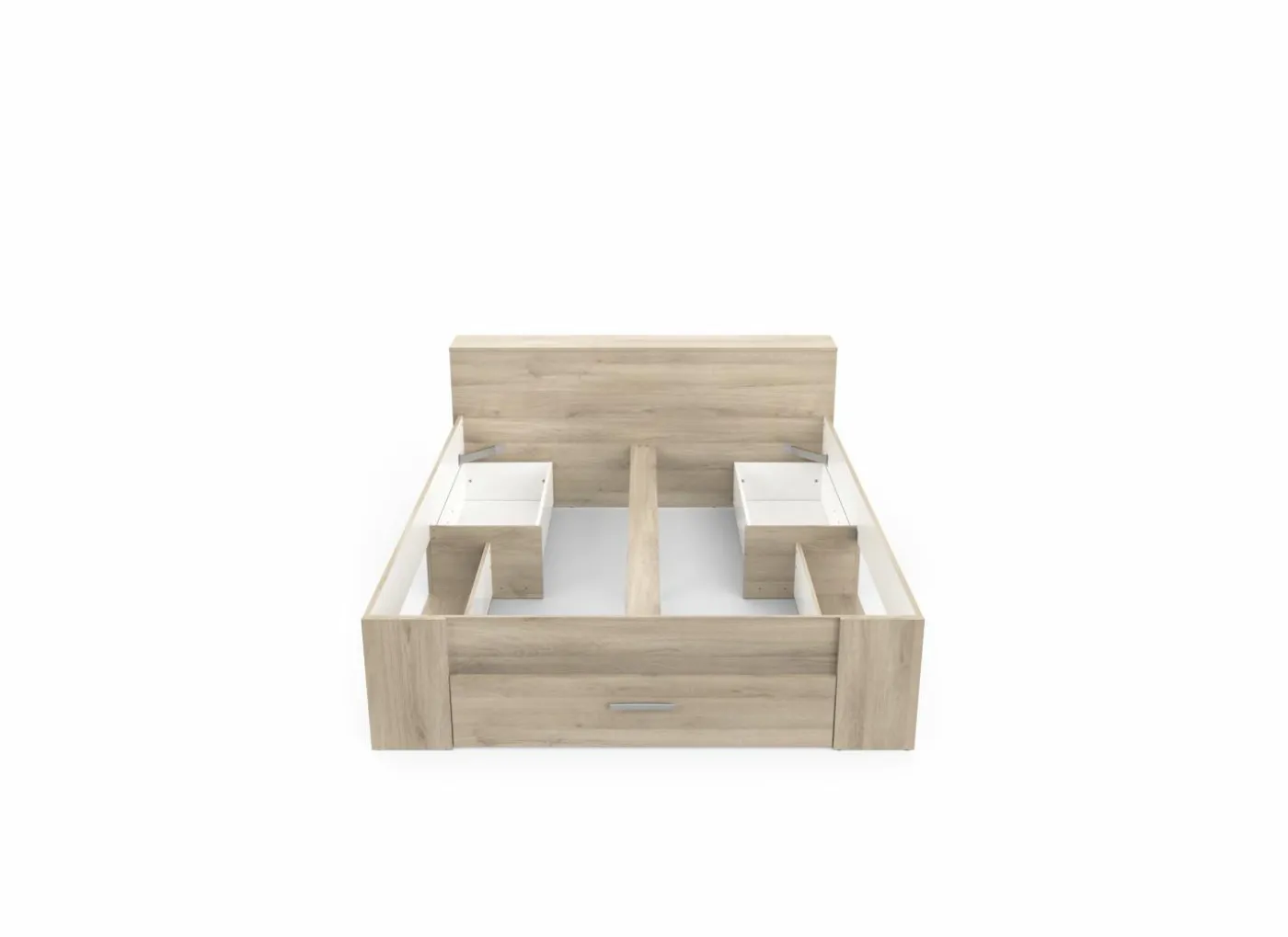 Bed 160x200cm - decor - kronberg eik met opbergruimte